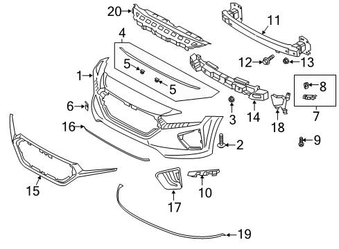 2022 Hyundai Ioniq Bumper & Components - Front MOULDING-Front Bumper Ctr, UPR Diagram for 86585-G2500