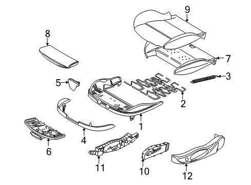 2007 BMW 650i Power Seats Foam Section, Seat Diagram for 52107052369