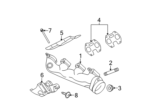 2012 Ford Expedition Exhaust Manifold Heat Shield Diagram for 7C3Z-9Y427-C