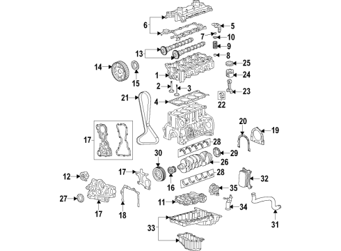 2021 GMC Savana 2500 Engine Parts, Mounts, Cylinder Head & Valves, Camshaft & Timing, Variable Valve Timing, Oil Pan, Oil Pump, Adapter Housing, Balance Shafts, Crankshaft & Bearings, Pistons, Rings & Bearings Front Cover Diagram for 24587034