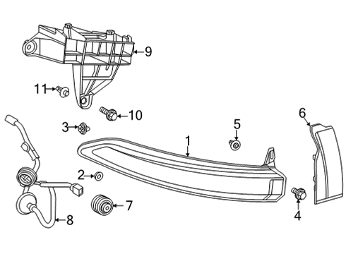 2022 Toyota Venza Combination Lamps Upper Retainer Diagram for 52563-48030