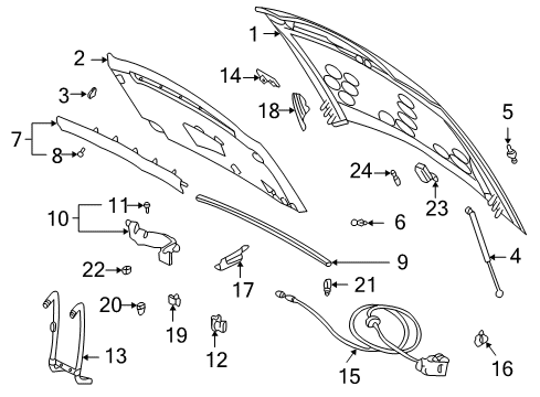 2005 Buick LeSabre Hood & Components Seal Asm-Hood Front Diagram for 15843019