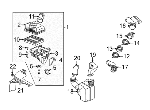 2009 Kia Spectra Powertrain Control Air Cleaner Assembly Diagram for 281102F450