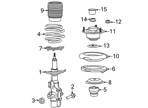 2021 Cadillac CT5 Struts & Components - Front Strut Diagram for 84810467