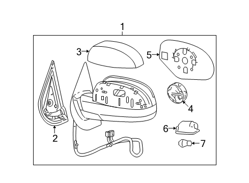 Diagram for 2010 Cadillac Escalade EXT Outside Mirrors