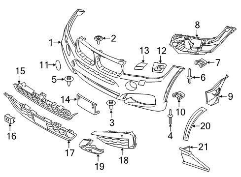 2016 BMW X6 Front Bumper Holder, Headlight Cleaning System, Left Diagram for 51118056557