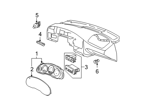 2002 Buick Regal Instruments & Gauges Instrument Panel Gage CLUSTER Diagram for 10344789