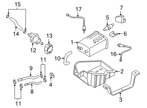 2003 Hyundai Elantra Emission Components Hose-Canister To Valve Diagram for 31372-29980