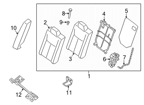2020 Nissan Sentra Rear Seat Components Lock Assy-Rear Seat Diagram for 88691-5RB0A