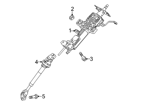 2014 Kia Sedona Steering Column & Wheel, Steering Gear & Linkage Column Assembly-Steering Diagram for 563104D001