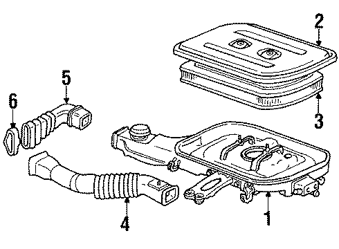 1989 Honda Accord Filters Cover, Air Cleaner Diagram for 17210-PH4-660