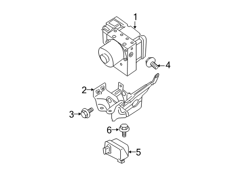 2014 Nissan Xterra Anti-Lock Brakes Anti Skid Actuator Assembly Diagram for 47660-9CJ0B