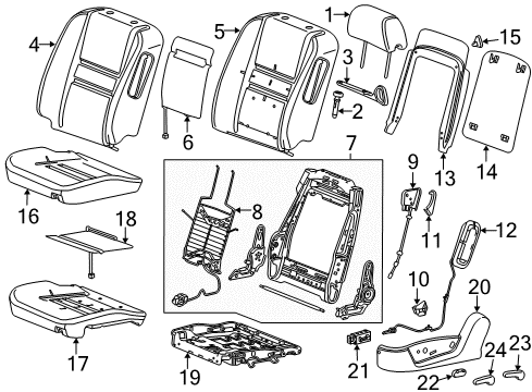 2007 Chevrolet Monte Carlo Power Seats Heater Asm, Passenger Seat Cushion Diagram for 19124378