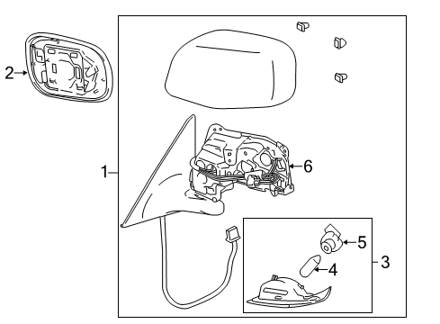 2006 Lexus GS430 Outside Mirrors ACTUATOR Sub-Assembly, Outer Mirror Diagram for 87908-30A00-A0