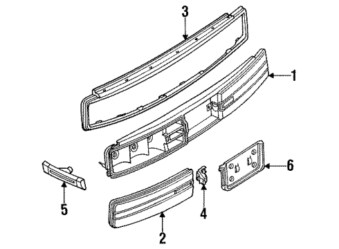 1992 Buick Regal Tail Lamps Lens, Tail Lamp Inner Diagram for 16514238