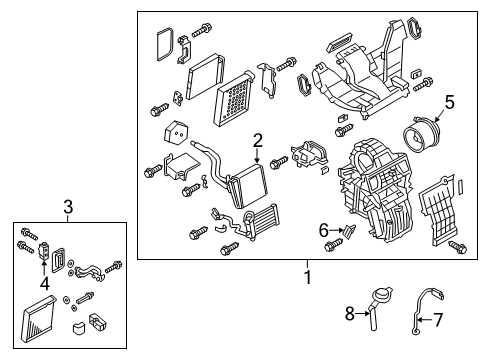 2015 Chevrolet City Express Air Conditioner Heater Core Diagram for 19316447
