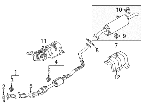 2013 Kia Rio Exhaust Components Protector-Heat Front Diagram for 287911W000