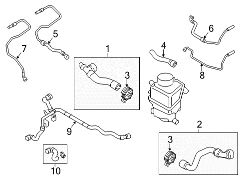 2015 BMW 550i GT xDrive Hoses, Lines & Pipes Coolant Hose Diagram for 17127619723