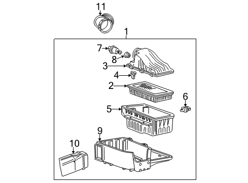 2003 Ford F-350 Super Duty Air Intake Upper Cover Diagram for XC3Z-9661-AA