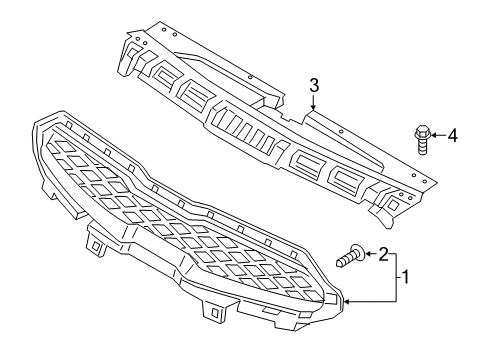 2020 Kia Forte Grille & Components Radiator Grille Assembly Diagram for 86350M6000