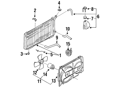 1988 Nissan Sentra Radiator & Components, Cooling Fan, Belts & Pulleys Motor Assy-Fan & Shroud Diagram for 21481-69A20