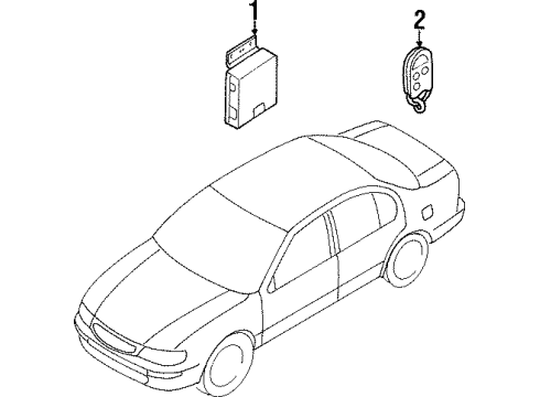 1998 Infiniti I30 Alarm System Switch Assembly-Remote Diagram for 28268-40U15