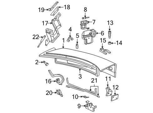 2002 Chevrolet Cavalier Trunk Lid Switch Asm-Rear Compartment Lid Release Diagram for 22624803