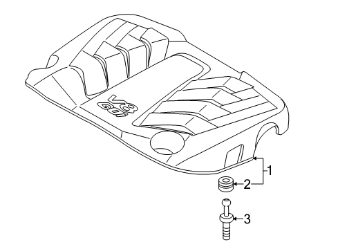 2017 Kia K900 Engine Appearance Cover Engine Cover Assembly Diagram for 292403F420