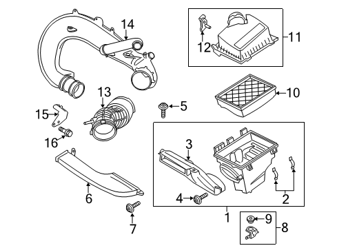 2017 Ford Fusion Air Intake Upper Cover Diagram for ES7Z-9661-A