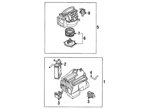 1990 Toyota Cressida Blower Motor & Fan Fan Sub-Assy, Heater Blower Diagram for 87134-30040