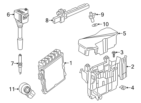 2020 Toyota GR Supra Powertrain Control Holder Diagram for 89679-WAA01