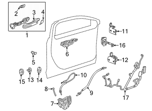 2020 Cadillac CT5 Lock & Hardware Handle, Outside Diagram for 13537467