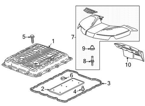 2022 Cadillac CT5 Engine Appearance Cover Sight Shield Stud Diagram for 11589406