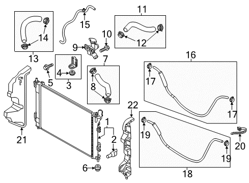 2019 Kia Soul Radiator & Components Guard-Air, RH Diagram for 29135B2020