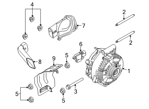 2011 Ford Focus Alternator Alternator Bolt Diagram for -W500130-S309