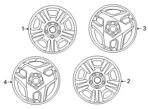 1999 Toyota RAV4 Wheels Spare Wheel Diagram for 42611-42090