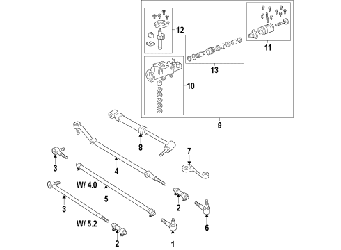 1996 Jeep Grand Cherokee P/S Pump & Hoses, Steering Gear & Linkage Hose-Power Steering Gear To Pump Diagram for 52005280