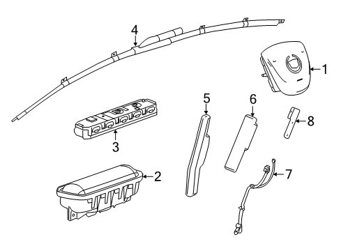 2014 Cadillac ATS Air Bag Components Driver Air Bag Diagram for 23182440