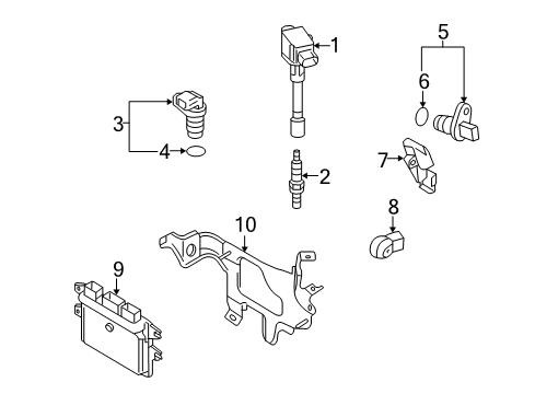 2012 Nissan Cube Powertrain Control Engine Control Module Diagram for 23710-1FH2A