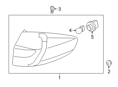 2012 Ford Fiesta Bulbs Tail Lamp Assembly Diagram for BE8Z-13404-A