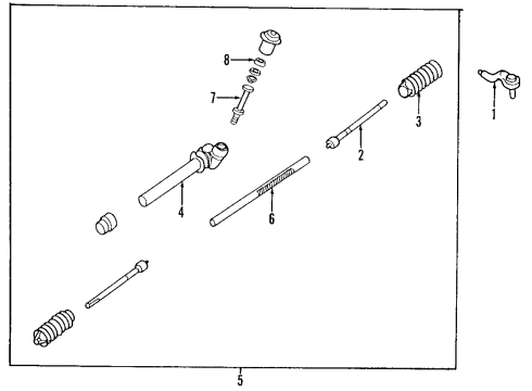 2003 Kia Rio Steering Column & Wheel, Steering Gear & Linkage Joint Ball-In Diagram for KDX5032240B