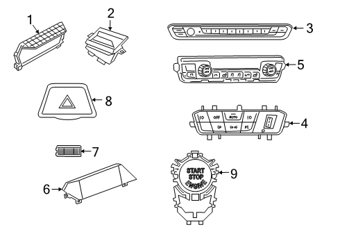2021 Toyota GR Supra Cluster & Switches Heater Control Screw Diagram for 90118-WA695