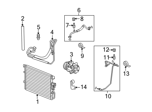 2009 Pontiac Torrent A/C Condenser, Compressor & Lines AC Tube Front Bracket Diagram for 15781447