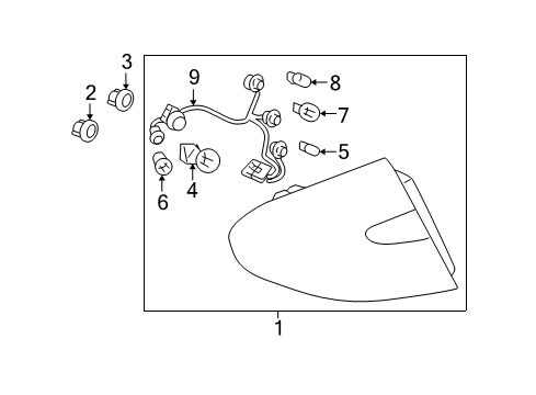 2005 Buick LaCrosse Bulbs Tail Lamp Assembly Diagram for 25918363