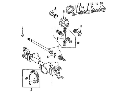 2018 Ram 3500 Front Axle, Differential, Propeller Shaft Front Drive Shaft Diagram for 5146802AA