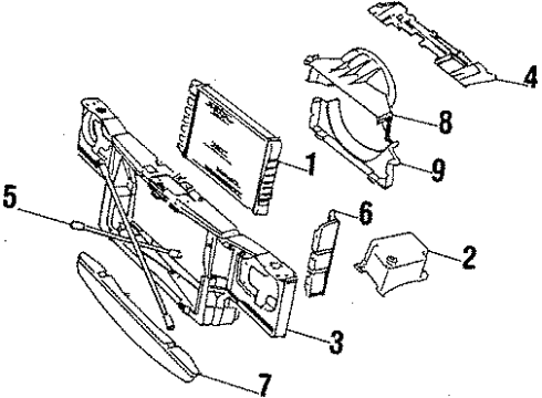 1985 Pontiac Bonneville Radiator & Components, Cooling Fan Shroud-Radiator Fan Upper Diagram for 14013237