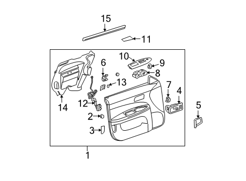 2008 Buick LaCrosse Mirrors Handle Asm-Front Side Door Inside (RH) *Light Ttnum Diagram for 15779700