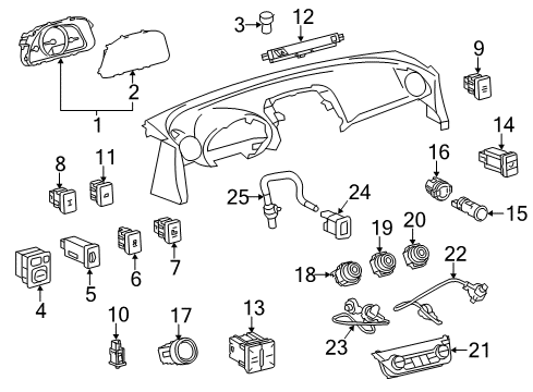 2014 Toyota RAV4 Switches Dash Control Unit Diagram for 55903-42080