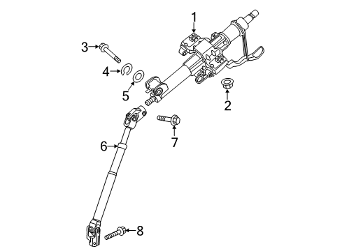 2021 Kia Sedona Steering Column & Wheel, Steering Gear & Linkage Joint Assembly-Steering Diagram for 56400A9000