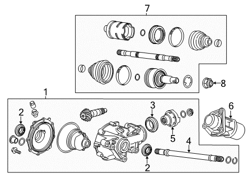 2015 Cadillac CTS Carrier & Front Axles Axle Diagram for 84550220